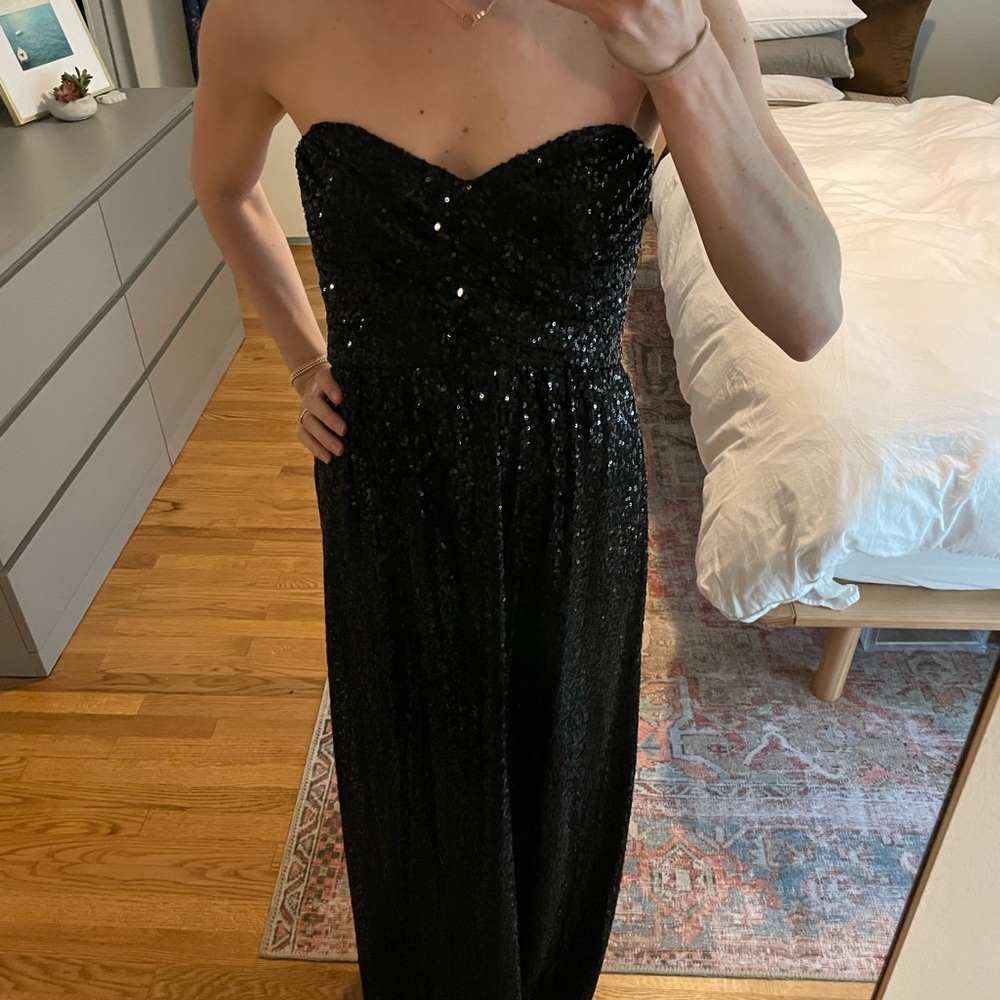 Amsale Custom Black Sequin Gown - image 1
